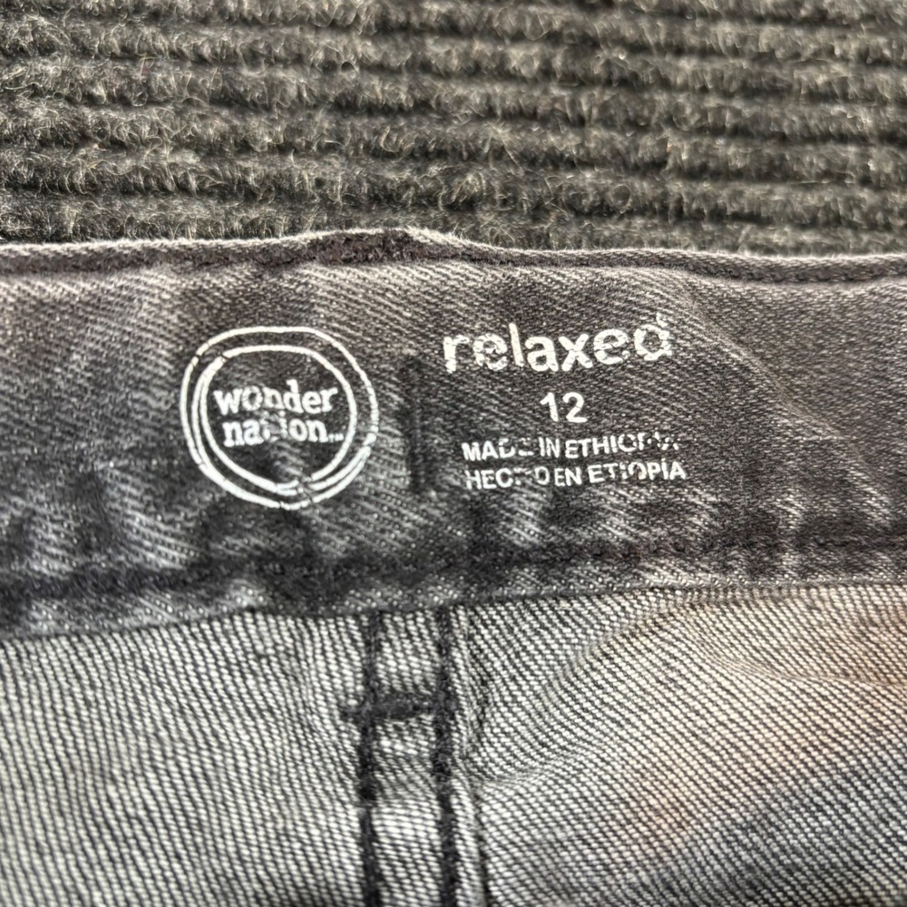 Wonder Nation Boys Jeans Bundle Size 12 Slim Blue Relaxed Grey Denim Pants 2pk - Picture 4 of 5